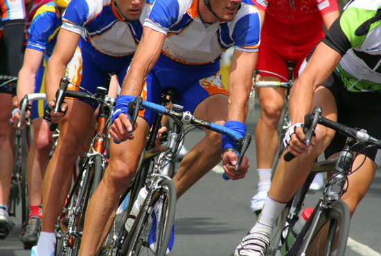 Bicyclists ride competitively